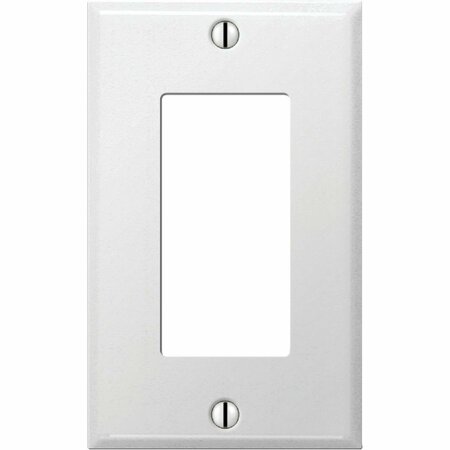 AMERELLE PRO 1-Gang Stamped Steel Rocker Decorator Wall Plate, Smooth White C981RW
